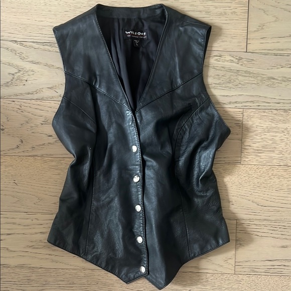 Wilson Jackets & Blazers - Vintage Wilson Black Leather Vest